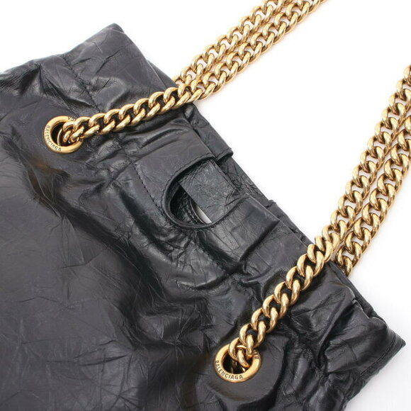 Balenciaga Crush Tote Shoulder Bag Leather Black - Picture 5 of 5